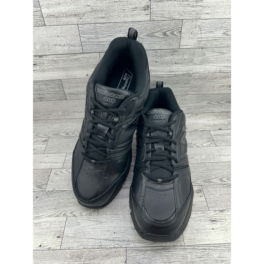 New Balance 409 Men Black Leather Training Shoes MX409BK Size 11.5 4E
